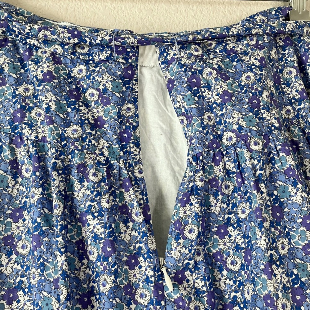 J CREW Liberty Fabric Floral Midi Skirt 8 Ditsy Cotton Cottage Coquette Blue - Picture 8 of 11